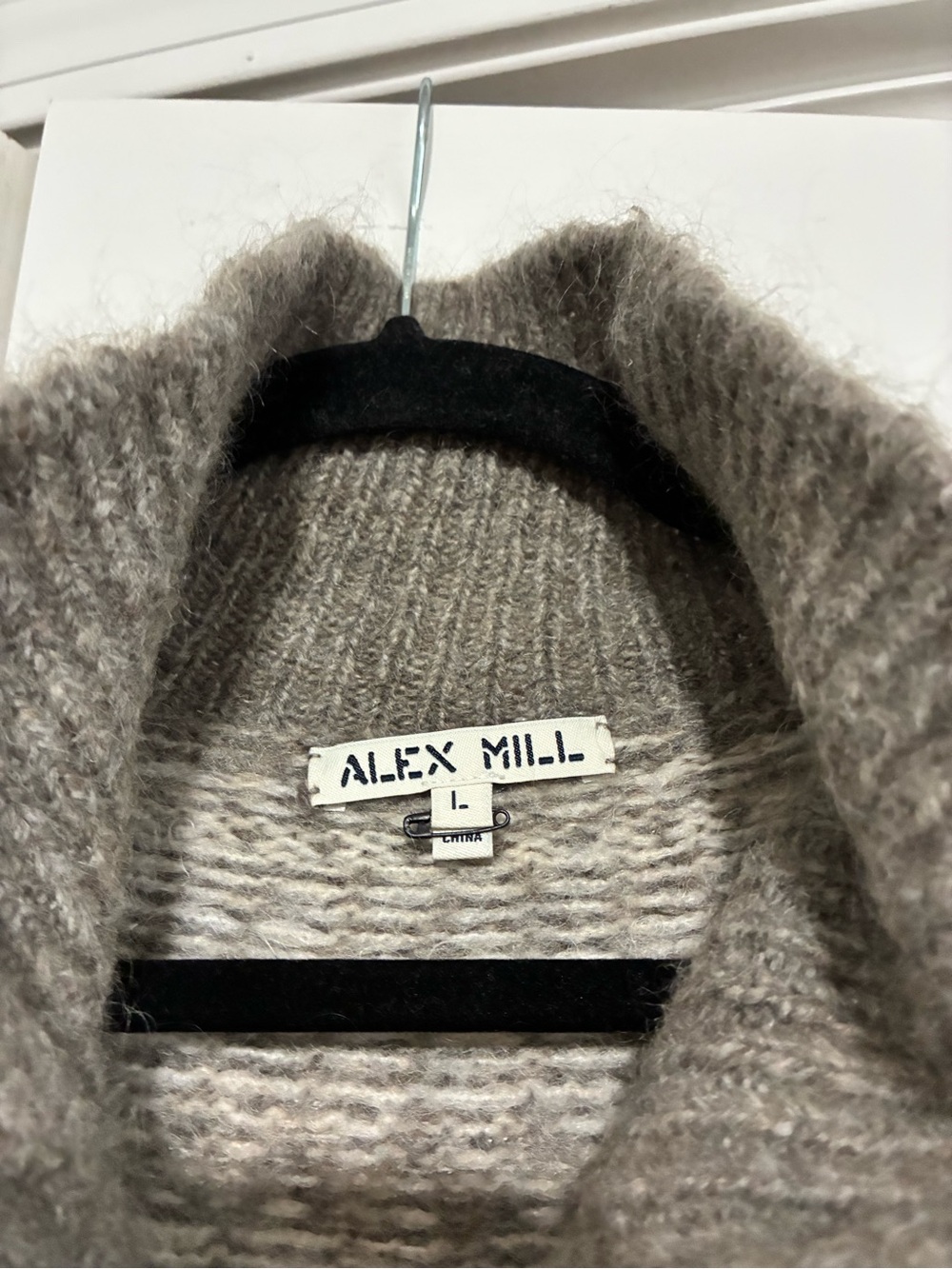Alex Mill Taupe & Cream Fair Isle Turtleneck Sweater View 2